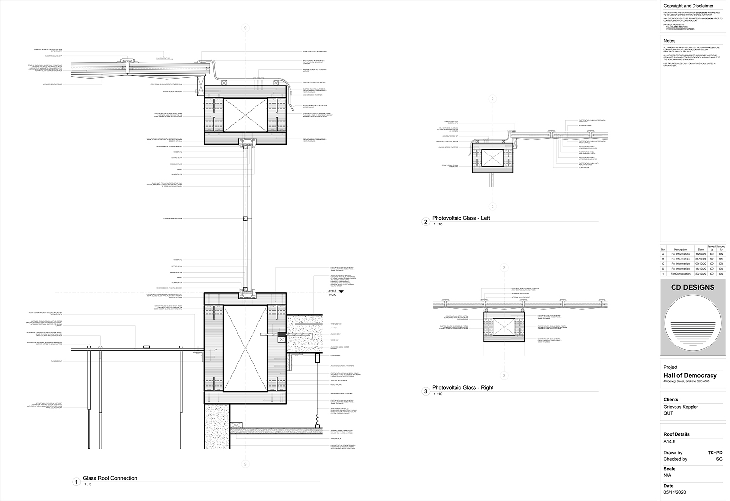 Technical documentation detail - roof details.  