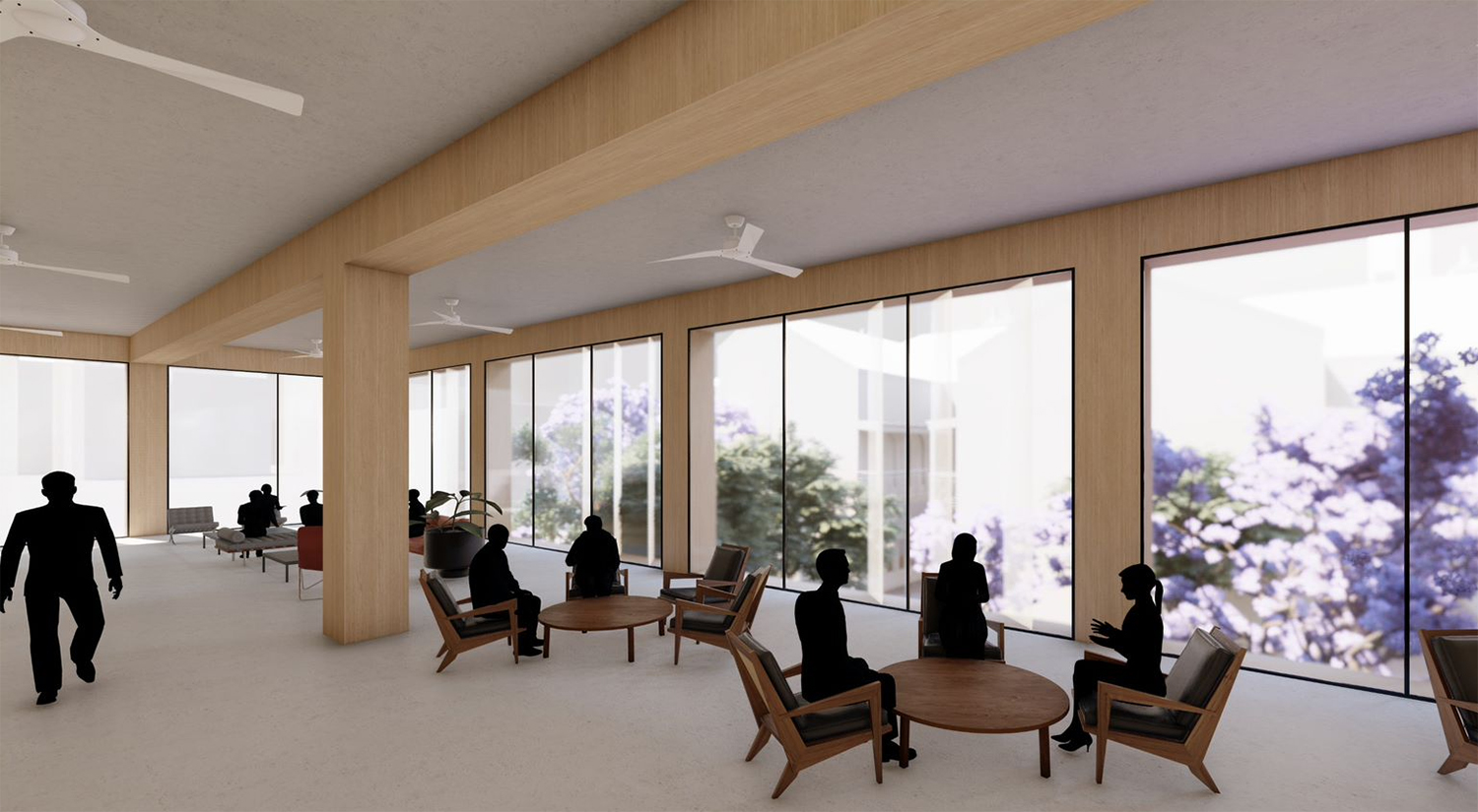 Dedicated discussion and networking spaces within the building. 