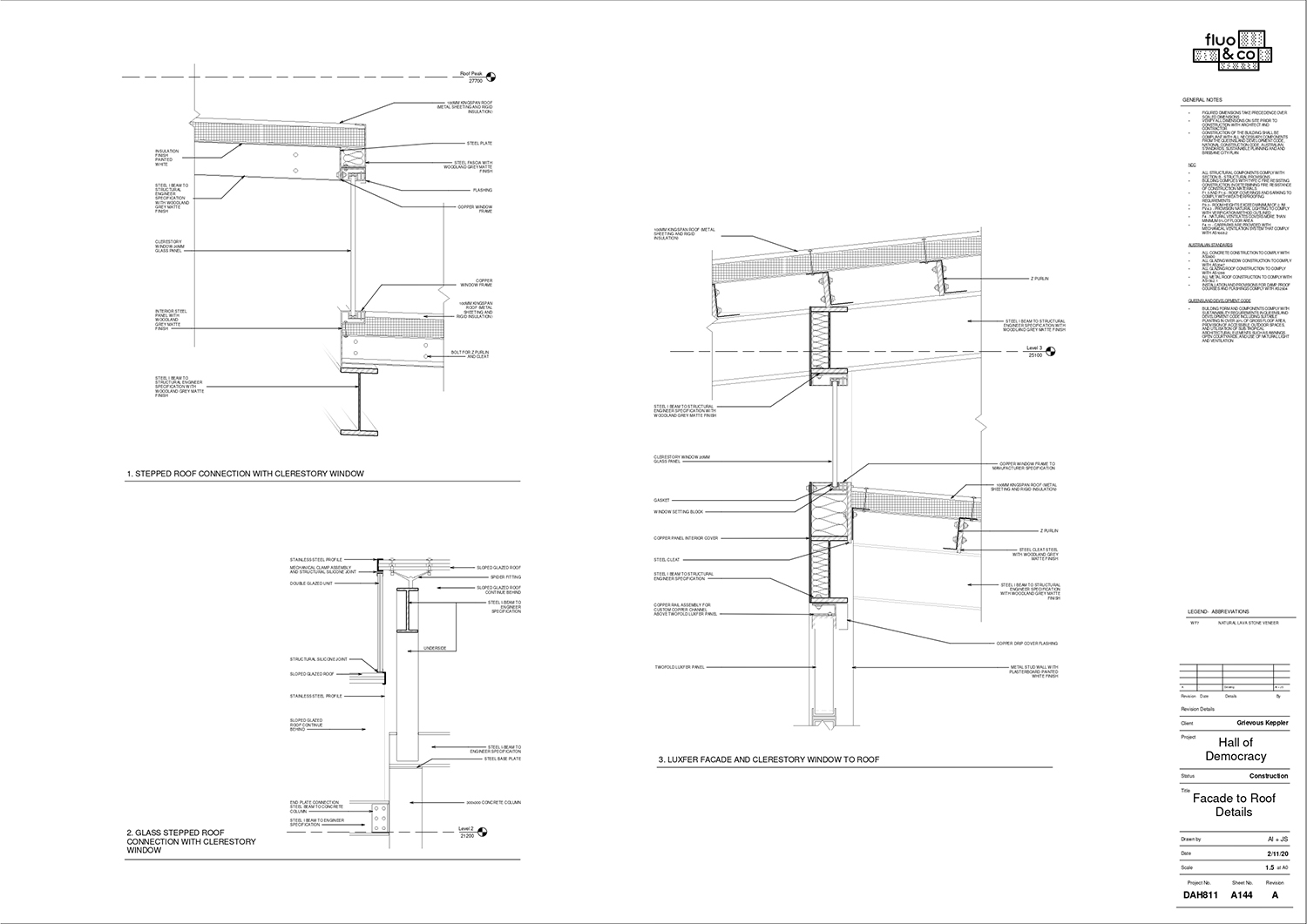 Facade to roof details - documentation